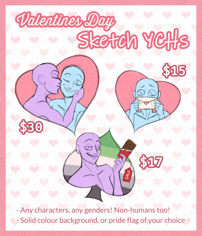 Feb 2024 - Valentines Sketch YCHs
